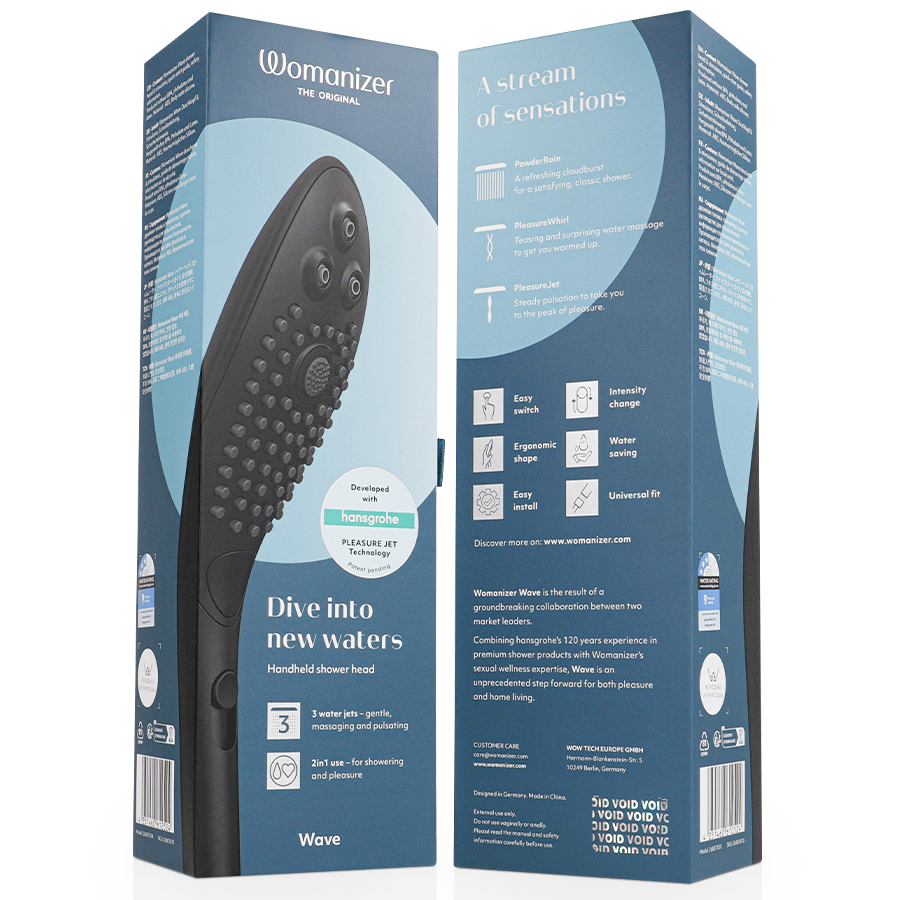 WOMANIZER - POMMEAU DE DOUCHE STIMULANT CLITORIAL WAVE NOIR