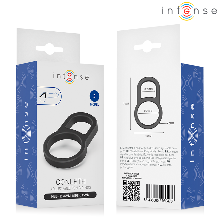 INTENSE - CONLETH ANNEAU PÉNIS DOUBLE RÉGLABLE MODÈLE 3