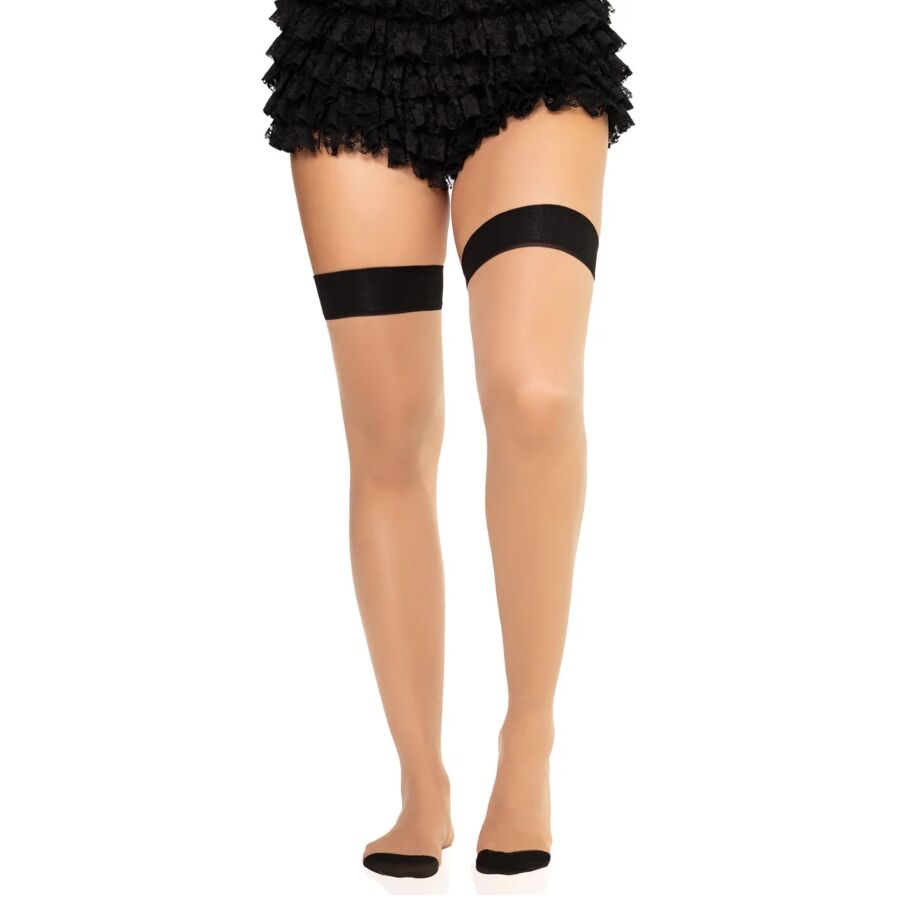 LEG AVENUE - 1963 BAS EN SPANDEX À COUTURE ARRIÈRE NOIRS - TAILLE UNIQUE