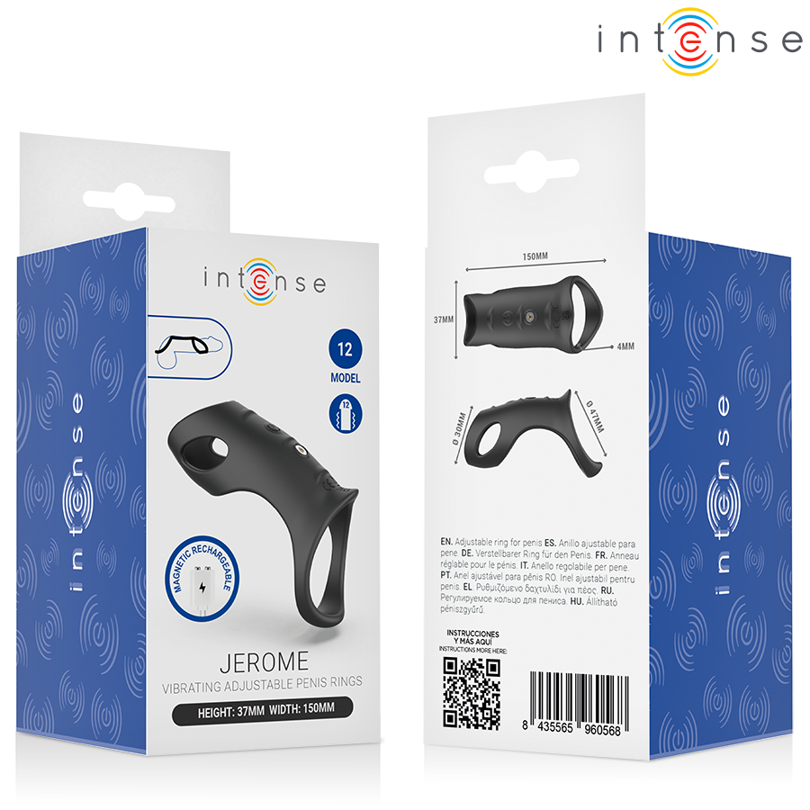 INTENSE - JEROME ANNEAU PÉNIS VIBRANT RÉGLABLE MODÈLE 12