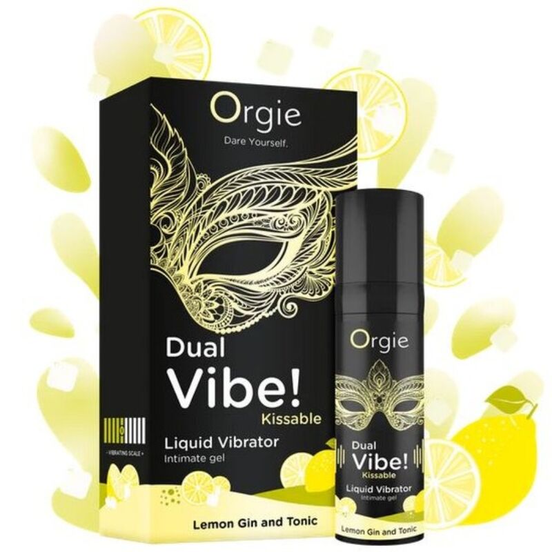 ORGIE - DOUBLE VIBRATION! VIBRATEUR LIQUIDE À EMBRASSER AU GIN TONIC CITRON 15 ML