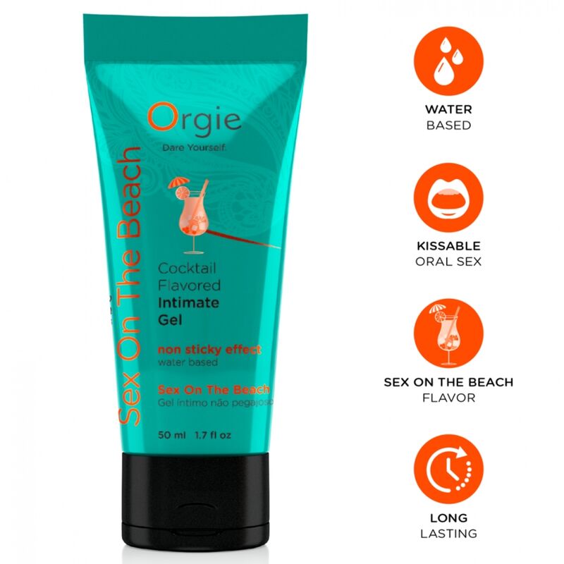 ORGIE - TUBE DE LUBRIFIANT COCKTAIL SEX ON THE BEACH GEL INTIME À BASE DE EAU 50 ML