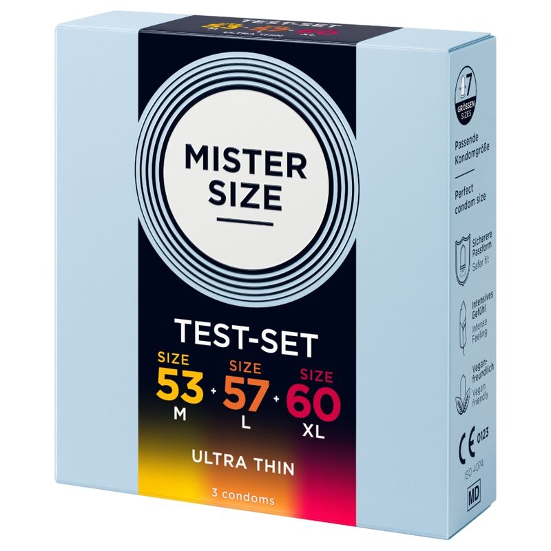 MISTER SIZE - PACK ÉCHANTILLON DE PRÉSERVATIFS TAILLE 53-57-60 MM (3 UNITÉS)