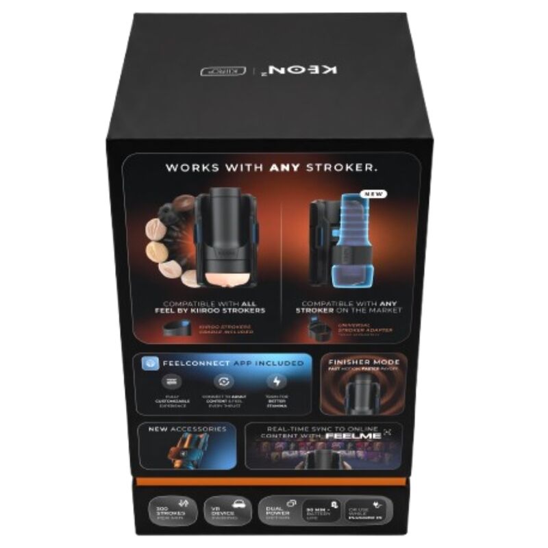 KIIROO - KEON 2 COMBO MASTURBATEUR AUTOMATIQUE INTERACTIF AVEC FEEL STROKER NOIR/BLEU
