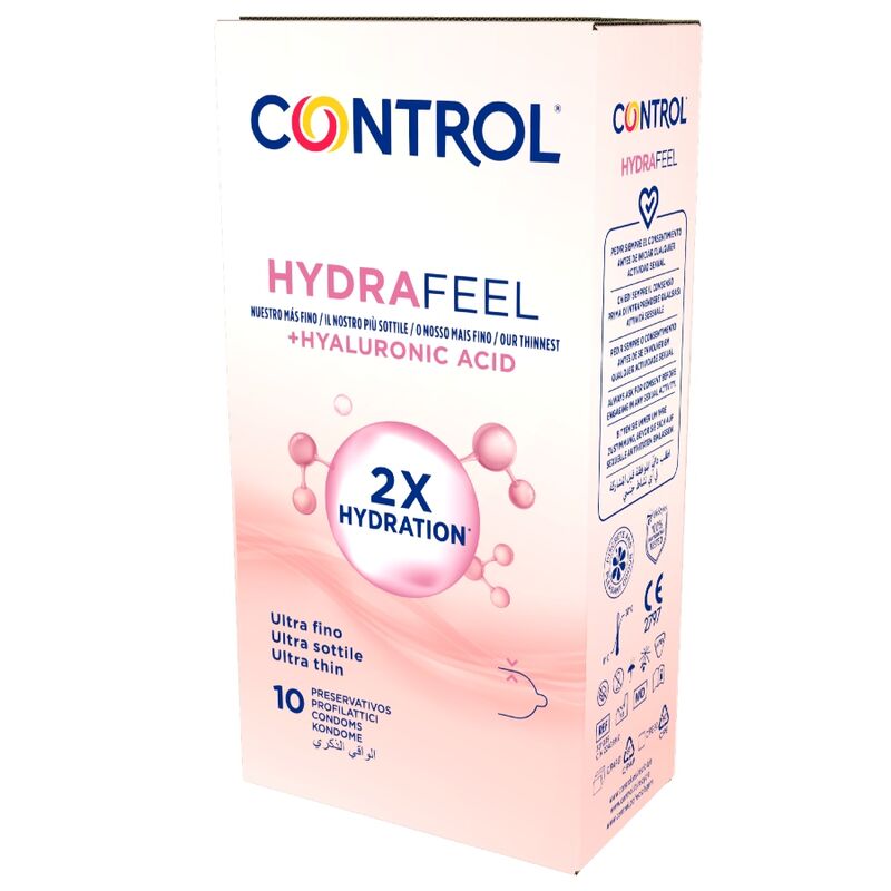 CONTROL - PRÉSERVATIFS HYDRAFEEL ULTRA-FINS À L'ACIDE HYALURONIQUE (10 UNITÉS)