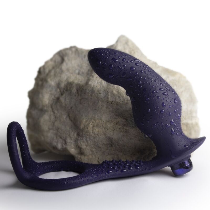 ROCKS-OFF - NOVA ZENTURIAN PLUG VIBRANT POUR LA PROSTATE AVEC ANNEAUX 16 MODES BLEU FONCÉ