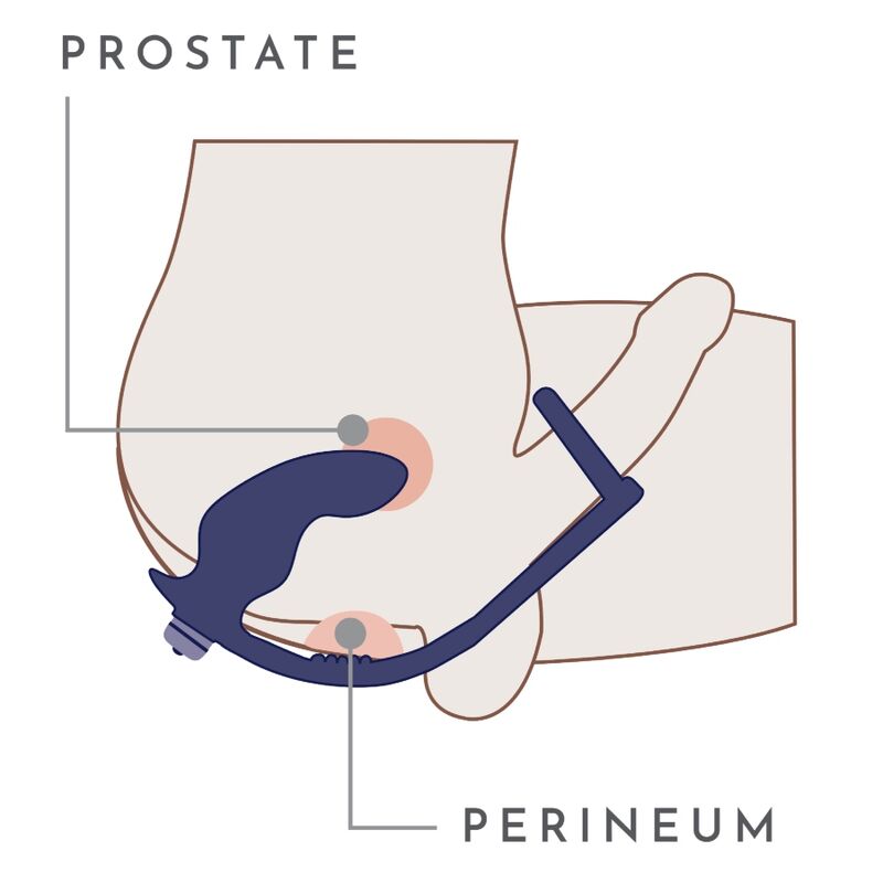 ROCKS-OFF - NOVA ZENTURIAN PLUG VIBRANT POUR LA PROSTATE AVEC ANNEAUX 16 MODES BLEU FONCÉ