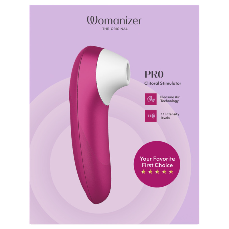 WOMANIZER - STIMULATEUR CLITORIAL PRO À SUCCION 11 NIVEAUX D'INTENSITÉ ROSE VIBRANT
