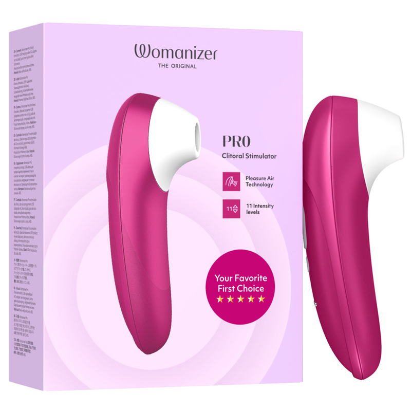 WOMANIZER - STIMULATEUR CLITORIAL PRO À SUCCION 11 NIVEAUX D'INTENSITÉ ROSE VIBRANT