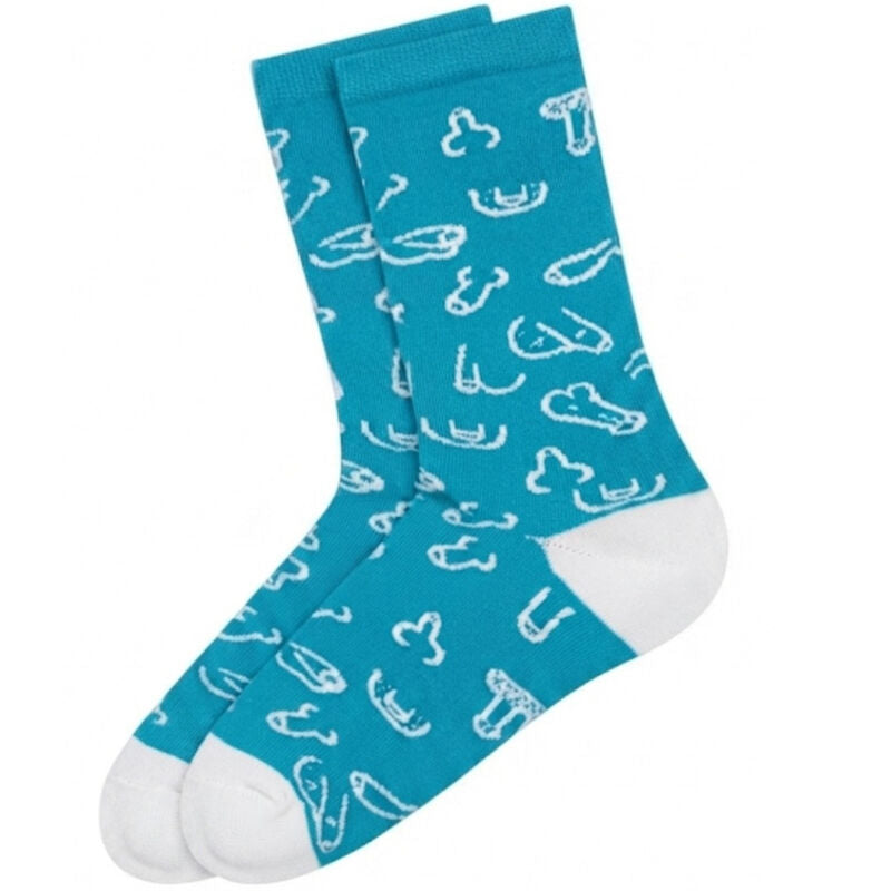 DIABLO PICANTE - CHAUSSETTES BLEUES À MOTIFS PÉNIS POINTURES 41 - 45