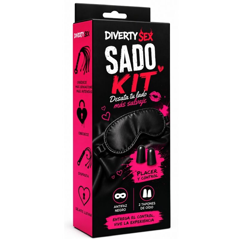 DIABLO PICANTE - BLACK SADO BLINDEYLAND AVEC 2 BOUCHONS D'OREILLES (POUR VOUS NE POUVEZ NI VOIR NI ENTENDRE) PLUS EXCITANT
