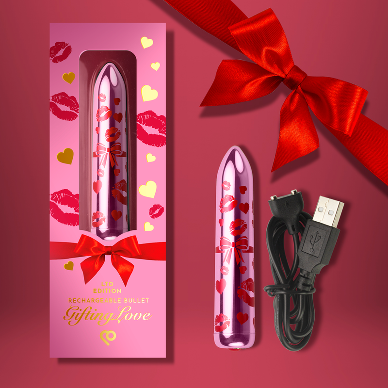 ROCKS-OFF - GIFTING LOVE MINI VIBRATEUR BULLET RECHARGEABLE AVEC 16 FONCTIONS ROSE