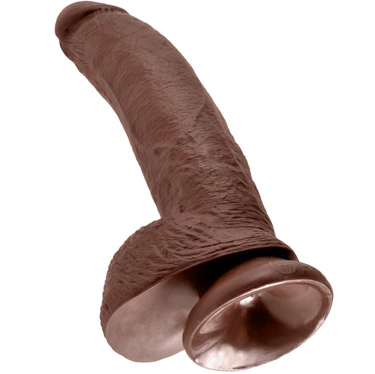 King cock - 9 gode marron avec boules 22.9 cm