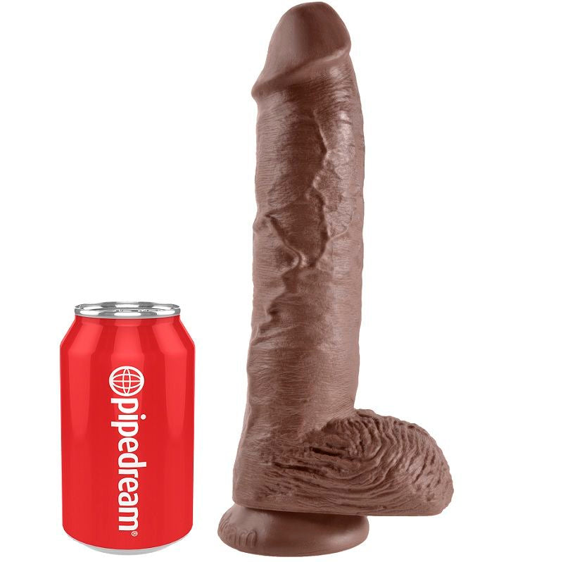 King cock - 10 gode marron avec boules 25.4 cm