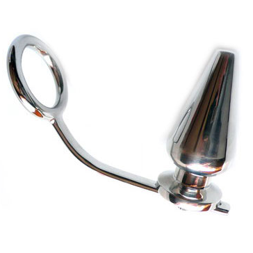 Metal hard - anneau en acier avec plug anal 45 x 50mm