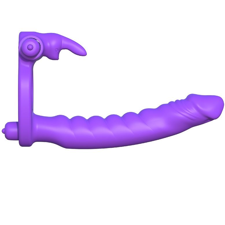 Fantasy c-ringz - silicone double vibrator rabbit