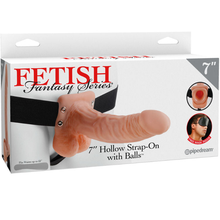 Fetish fantasy series - 7 strap-on creux avec billes 17,8cm chair