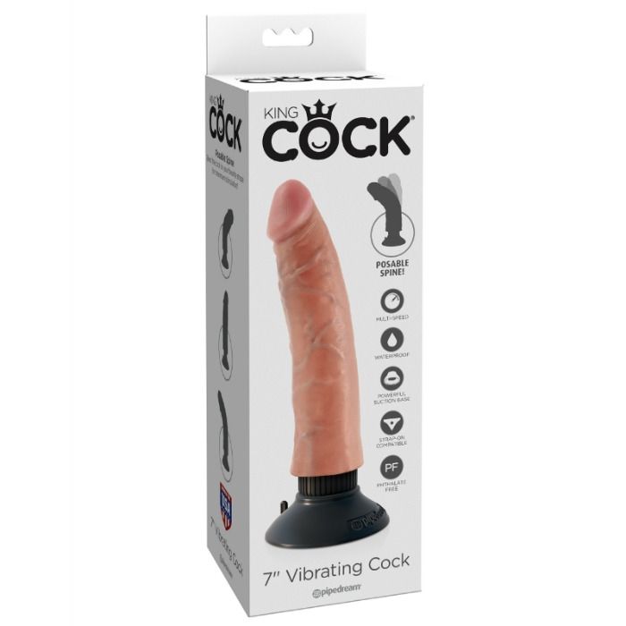 King cock - gode vibrateur 17.78 cm naturel