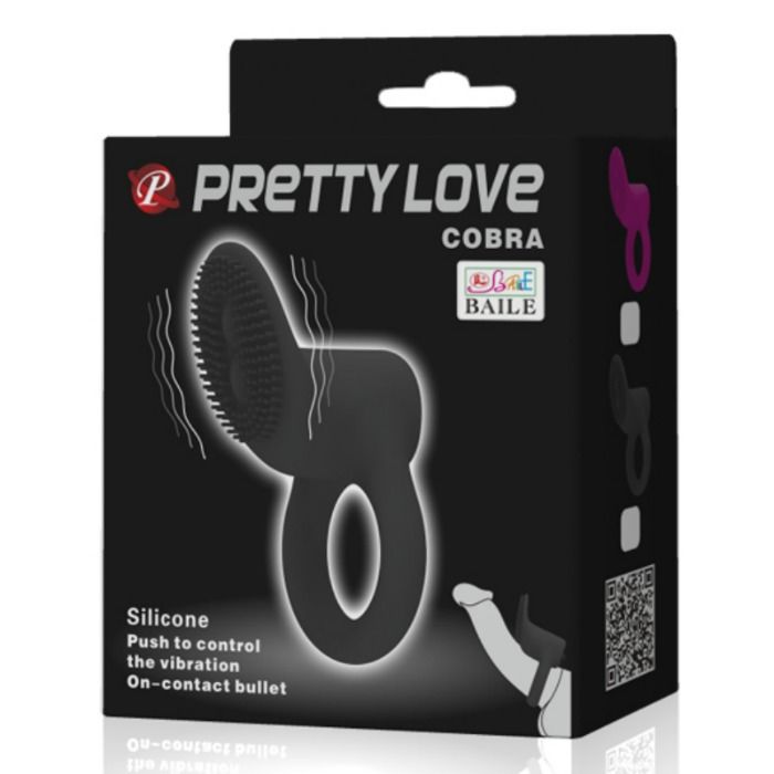 PRETTY LOVE - COBRA ANNEAU VIBRATEUR NOIR