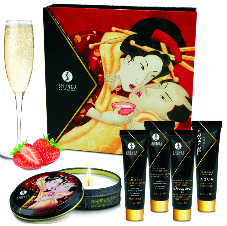 Shunga Coffret Secret de Geisha vin pétillant à la fraise