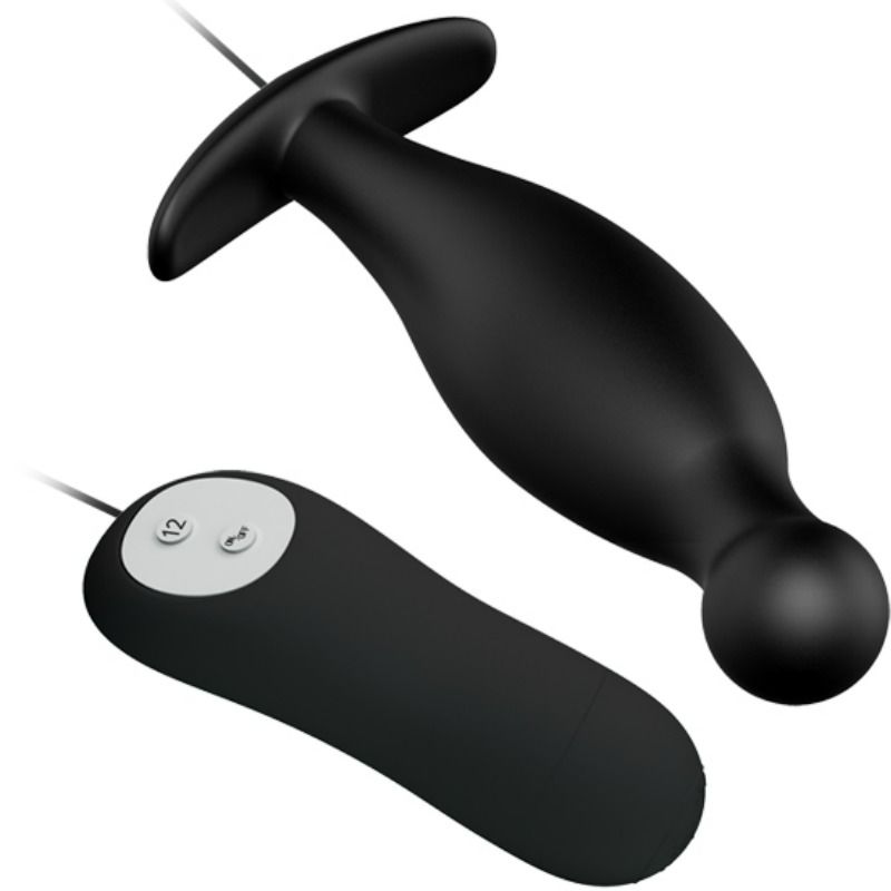 Pretty love - plug anal en silicone 12 modes de vibration noir