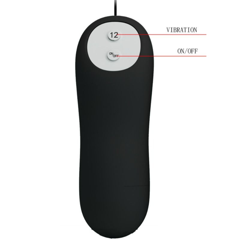 Pretty love - plug anal en silicone 12 modes de vibration noir