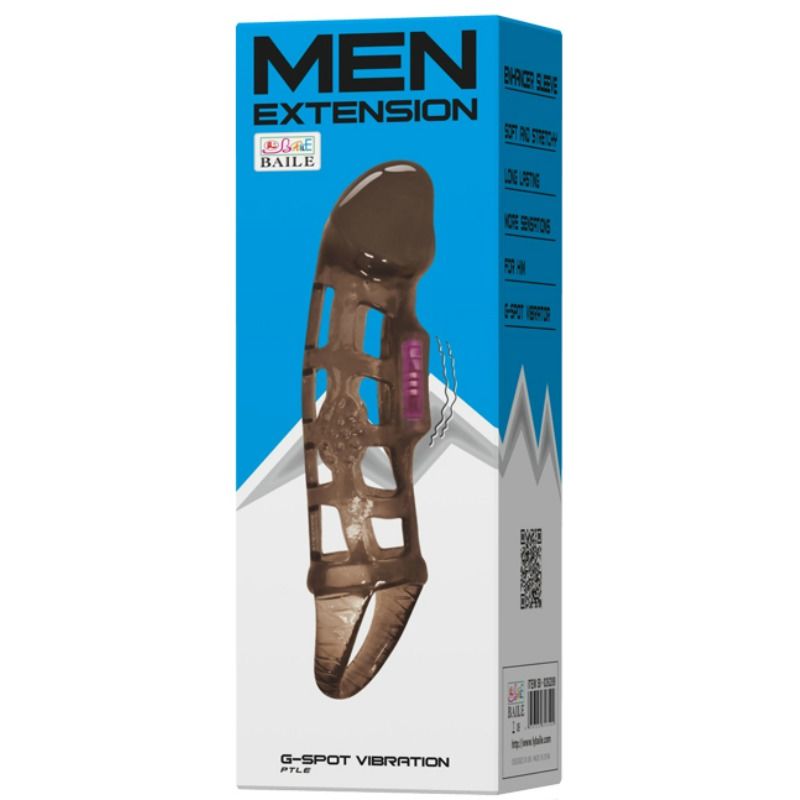 Baile - manchon dextension de pénis de avec vibration et sangle 13.5 cm