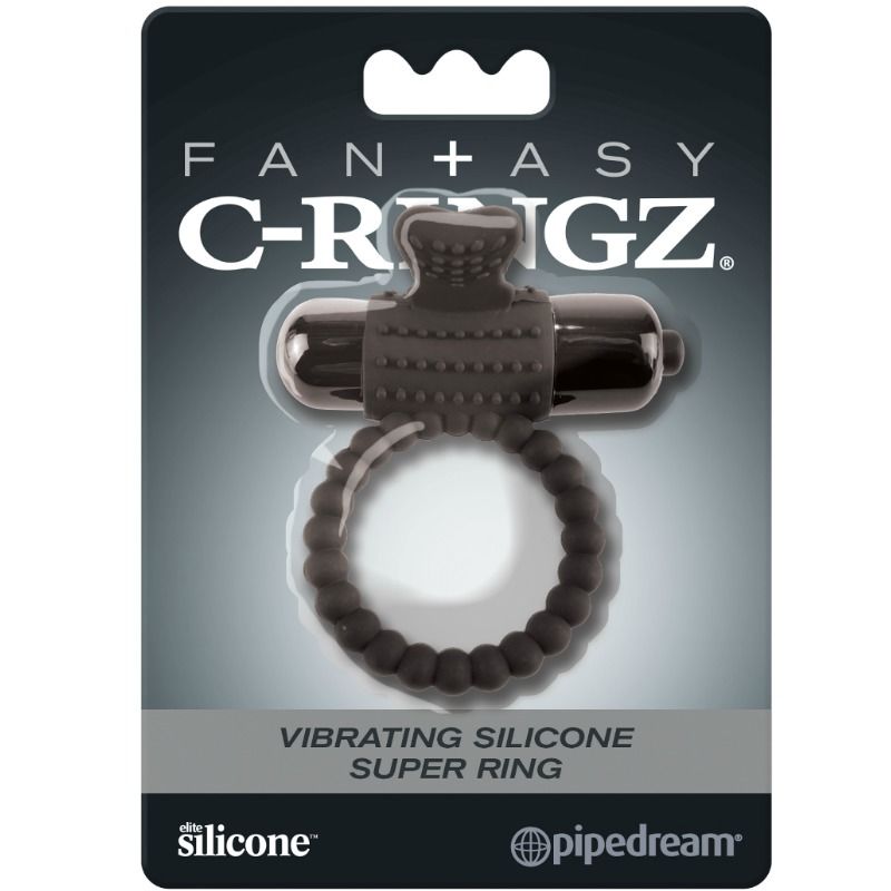 Fantasy c-ringz - anneau vibrant en silicone noir fantasy c-ring