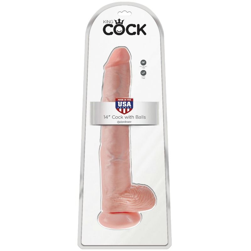 King cock - gode avec couilles 35.6 cm - chair