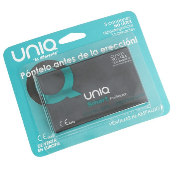 Uniq - smart latex free pre-erection condoms 3 units