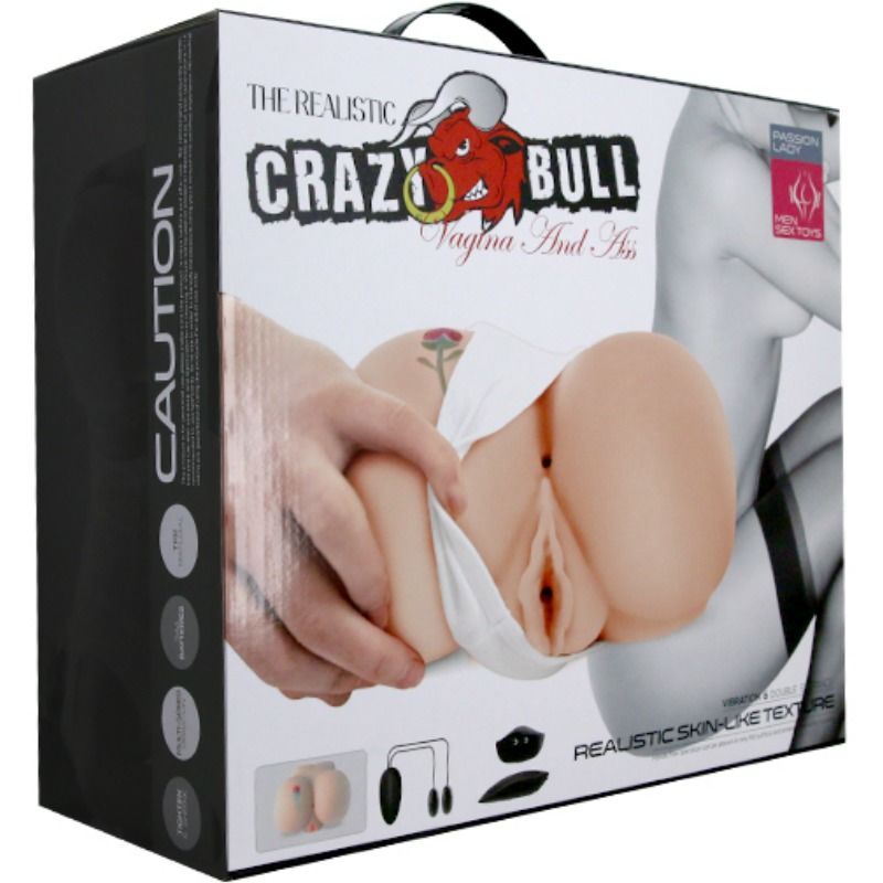 Crazy bull - vagin et anus avec tatouage réaliste avec vibration