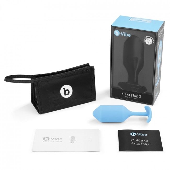 B-vibe - snug plug anal 3 bleu ciel