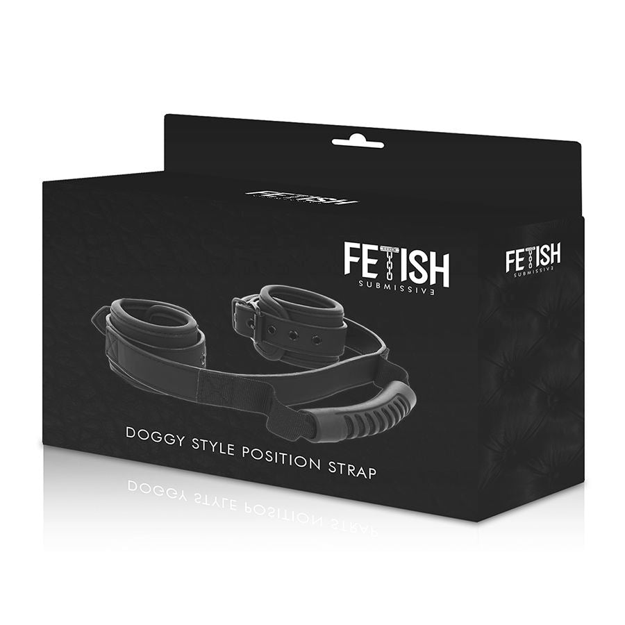Fetish submissive - menottes doublure noprène avec poignée