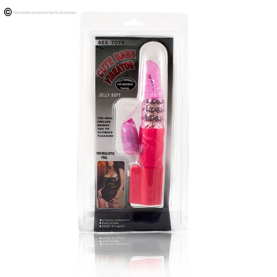 Baile - rotateur de lapin rose avec superstimulateur