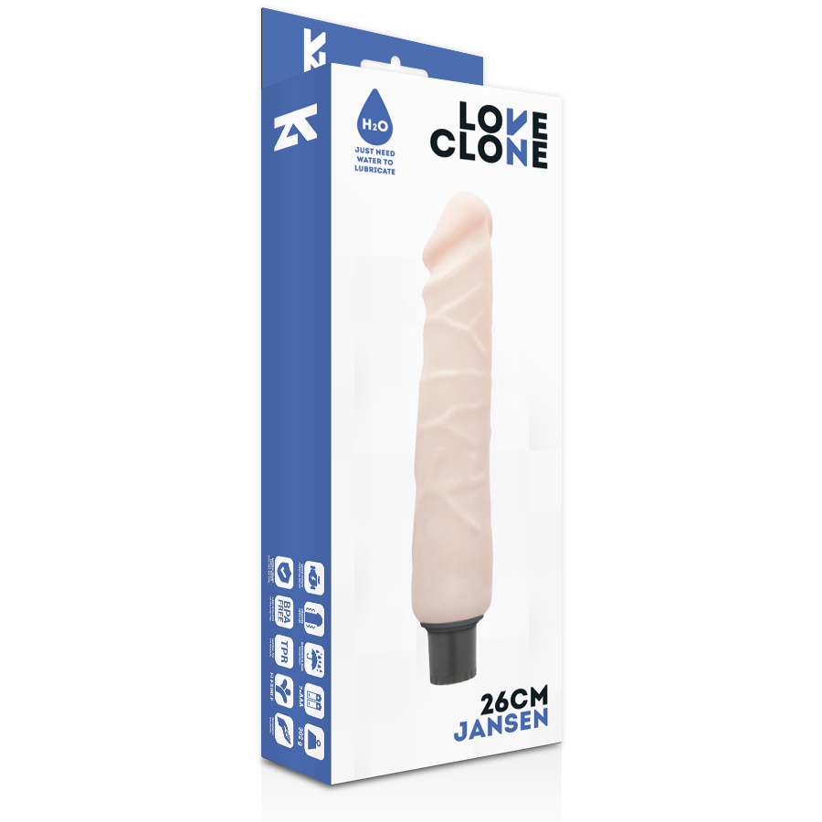 Loveclone - vibrateur autolubrifiant jansen 26 cm -o- 4.2 cm