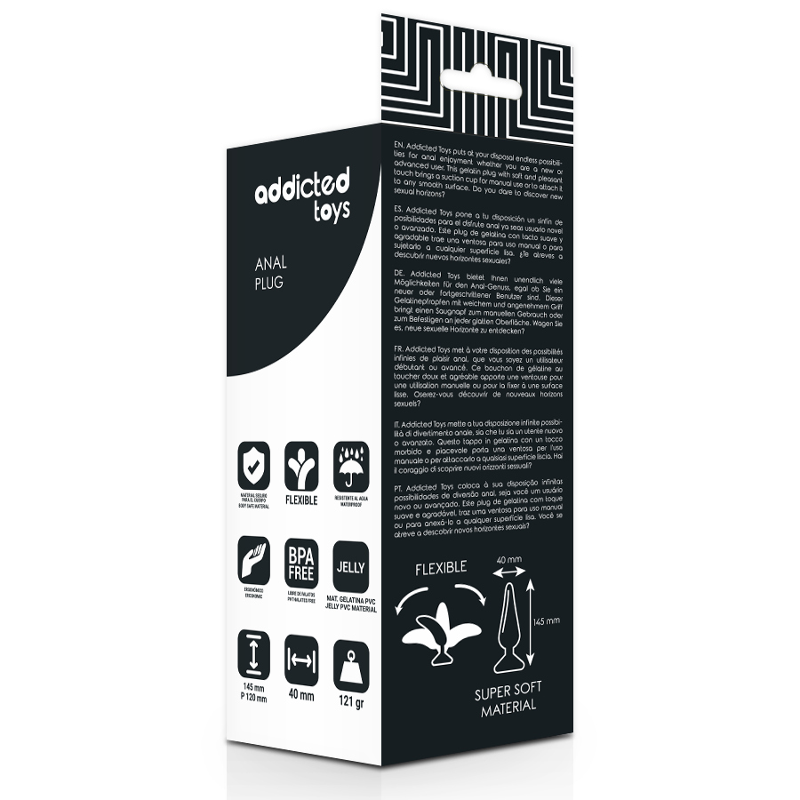 Addicted toys - plug anal 14.5 cm noir