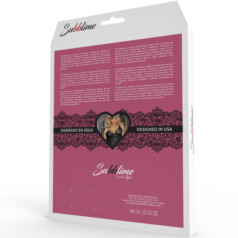 Subblime - queen plus teddy et blindfold noir