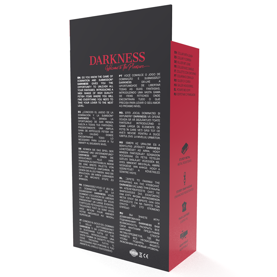 Darkness - collier de posture avec chaîne en cuir