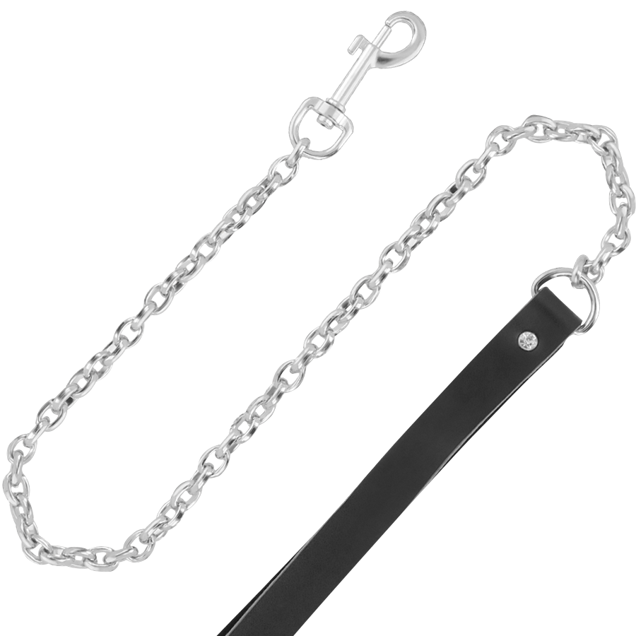 Darkness - collier en cuir de haute qualité avec laisse
