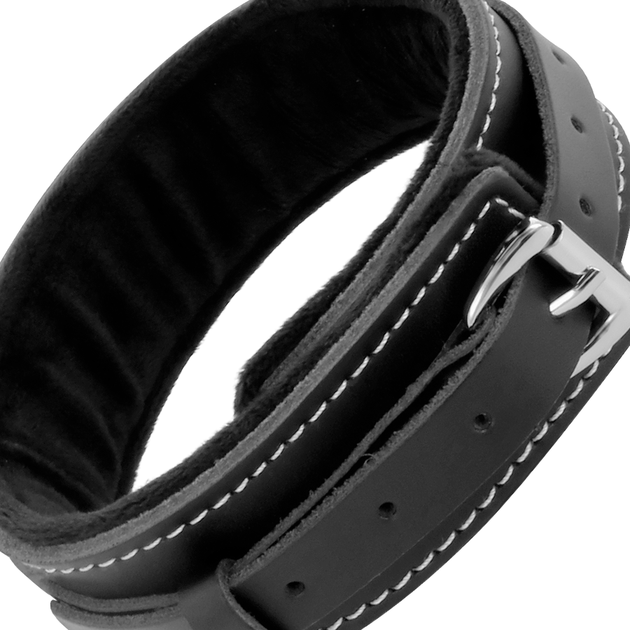 Darkness - collier en cuir de haute qualité avec laisse