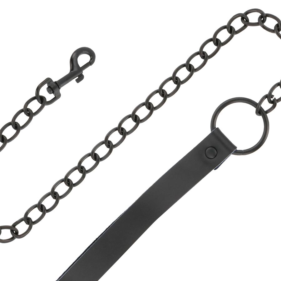 Darkness - collier noir avec chaîne