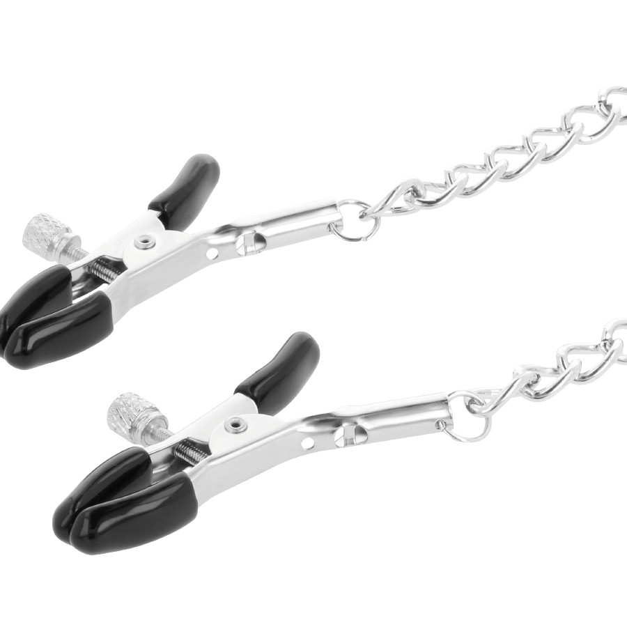 Darkness - collier avec pinces nipple noir