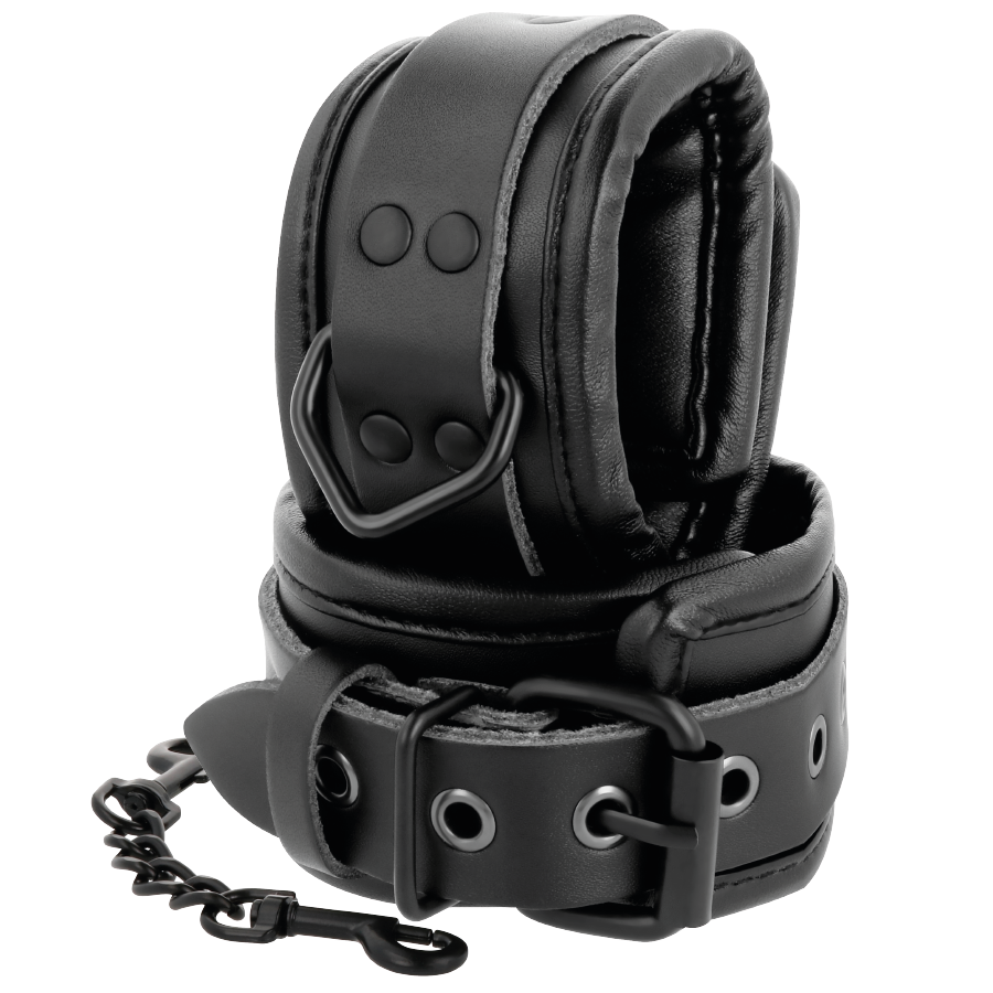 Darkness - menottes de cheville ajustables cuir noir