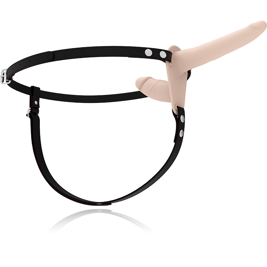 Fetish submissive harness - vibrateur flesh up double pénétration