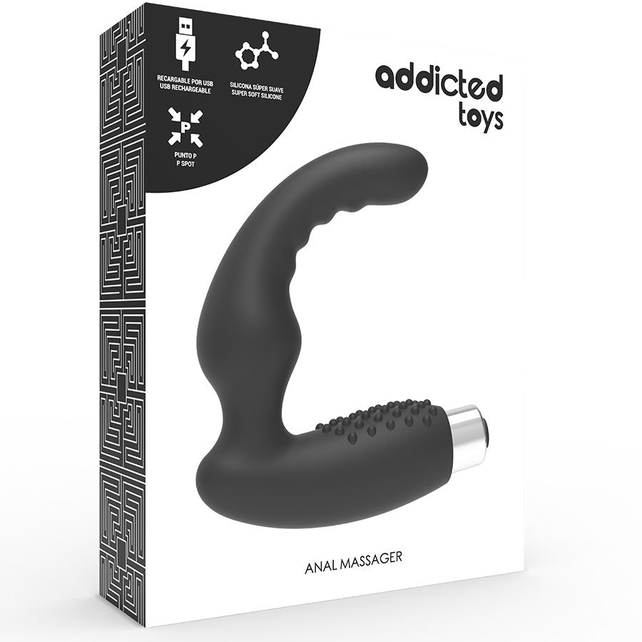 Addicted toys - vibrateur prostatique rechargeable modèle 2 - noir