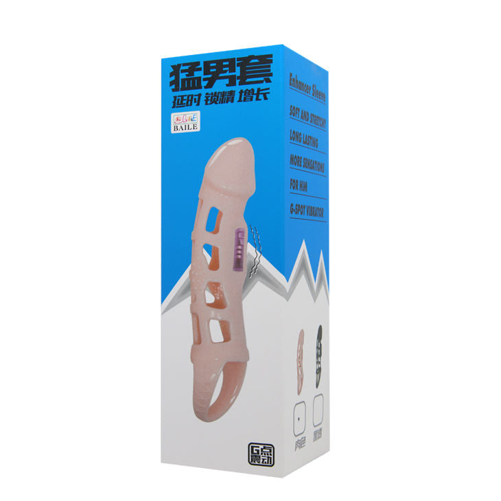 Baile - couverture dextension de pénis avec vibration et sangle naturelle 13,5 cm