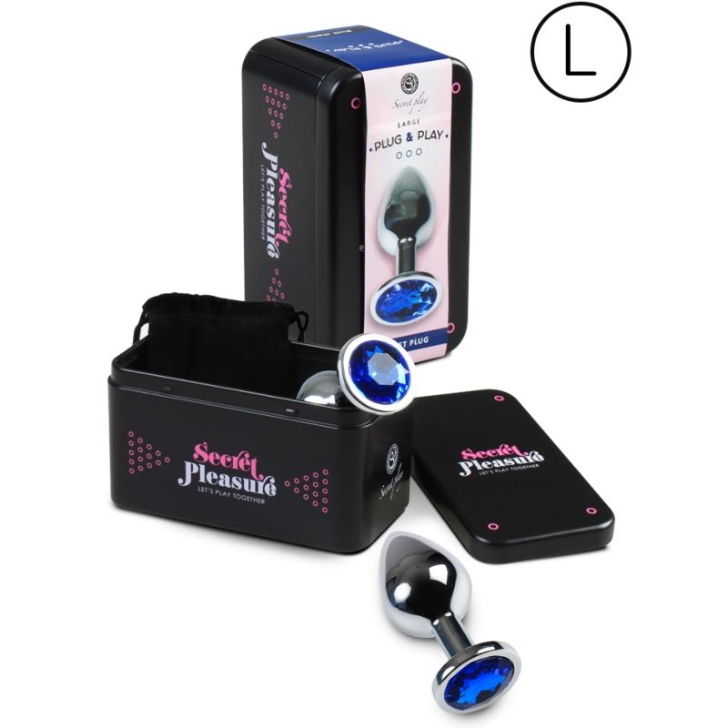 Secret Play - Plug métal bijou bleu - Taille L