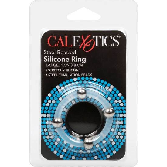 Calexotics - bague en silicone perlée acier l