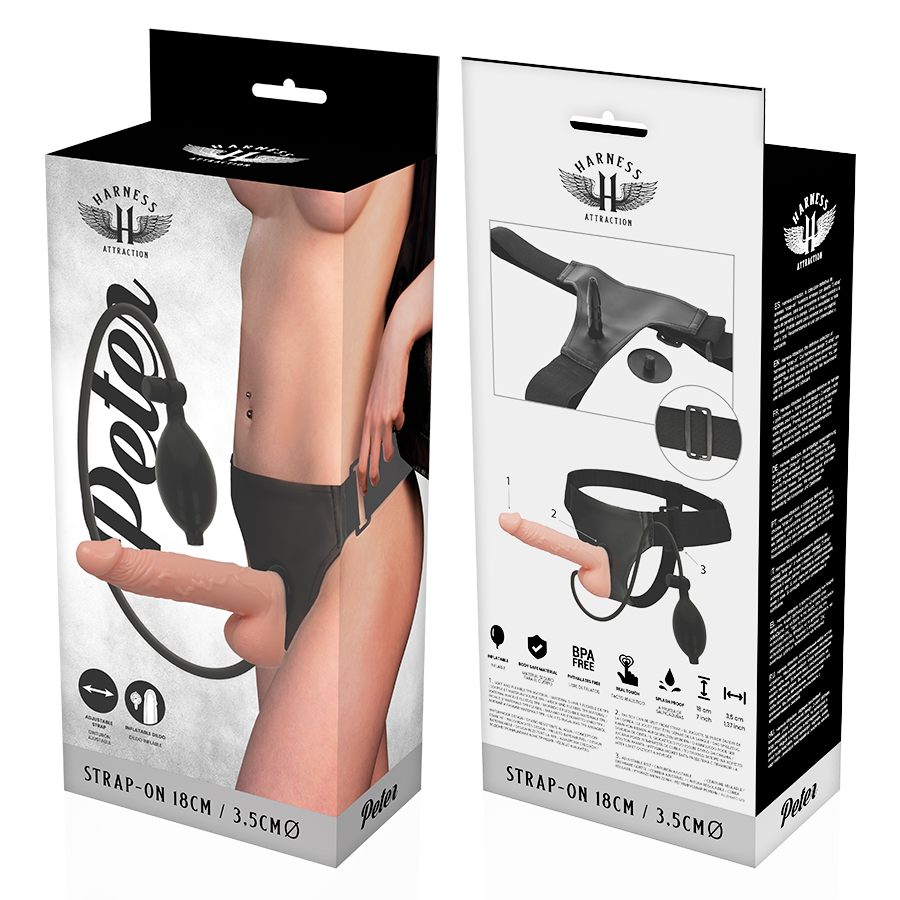 Harness attraction - rnes peter avec pénis gonflable 18 cm -o- 3.5 cm