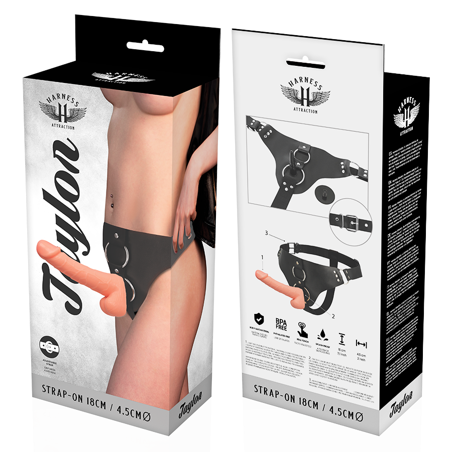 Harness Attraction – Double gode ceinture Taylor – 18 cm